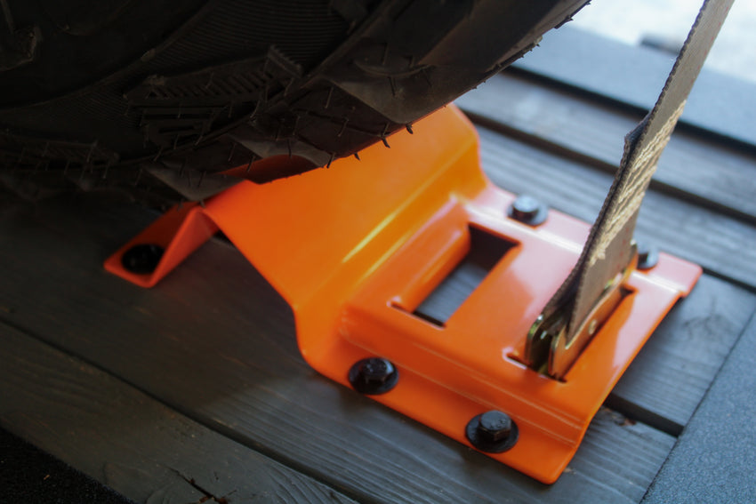 E-Track Wheel Chock Kit with 2" x 16' Ratchet Straps