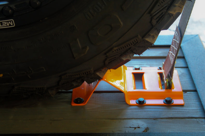 E-Track Wheel Chock Kit with 2" x 16' Ratchet Straps